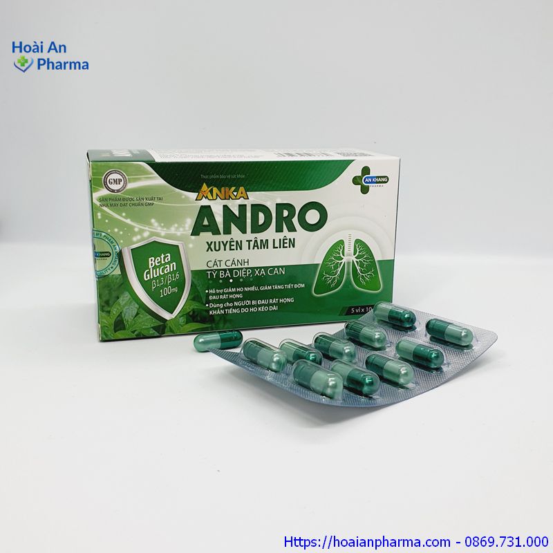 Anka Andro xuyên tâm liên – giảm ho, tiết đờm, rát họng