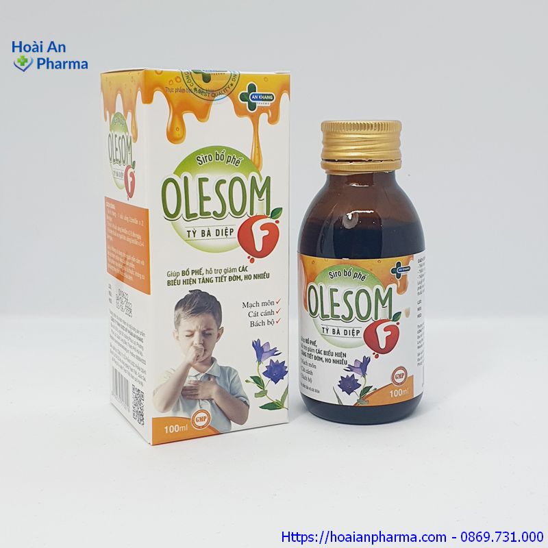 Olesom F – Siro ho, bổ phế, giảm tiết đởm, ho nhiều, kéo dài