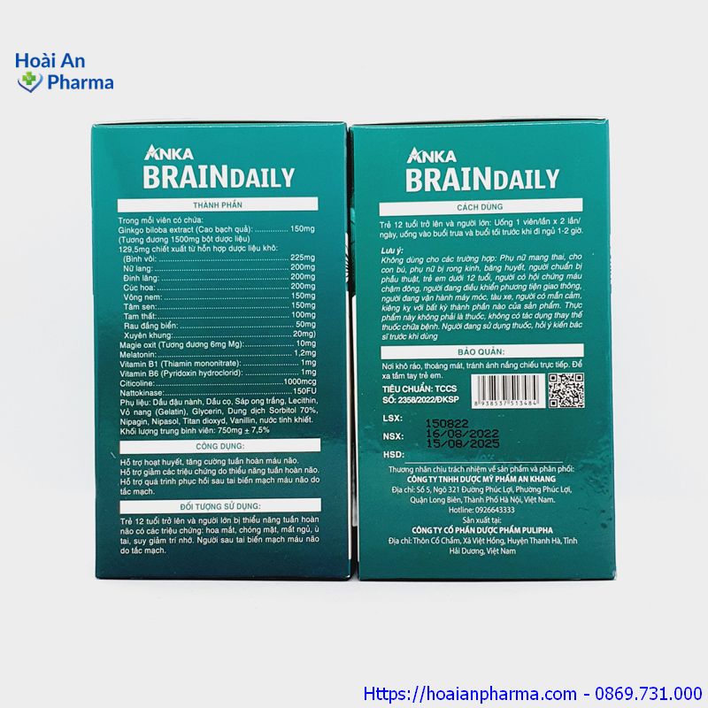 thành phần của Anka Brain Daily