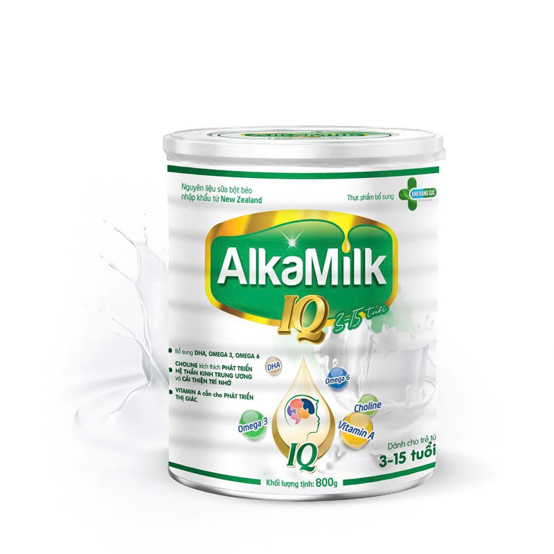 Sữa bột Alkamilk IQ hộp 800g – Dinh dưỡng phát triển trí tuệ và tầm vóc cho trẻ